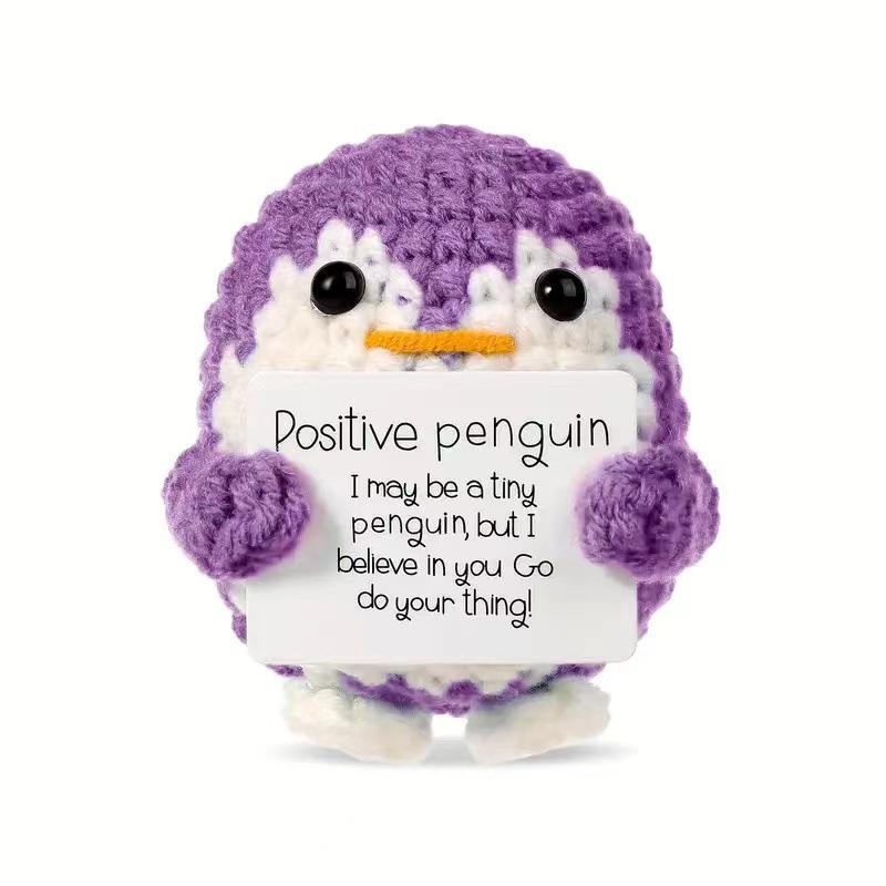 Handcrafted Wool Penguin Emoji Crochet Toy