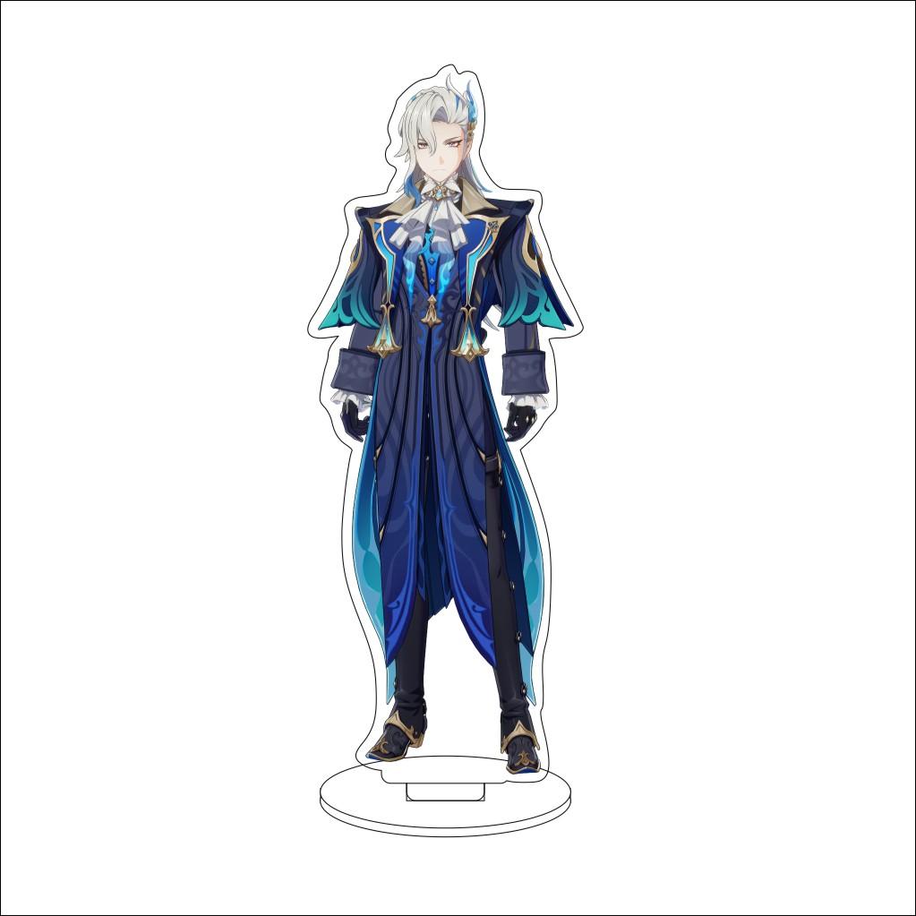 16CM Anime Genshin Impact Cosplay Acrylic Stand Ornaments Aether/Lumine/Paimon/Asmoday/Ronova  Figure Stand Halloween Gift
