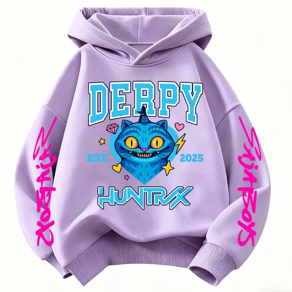 KPop Loveci Démonů Huntrix Mikina derpy tygr roztomilé potisky Dětské Oblečení Podzim/Zima Mikina Dětské Vrchní díly