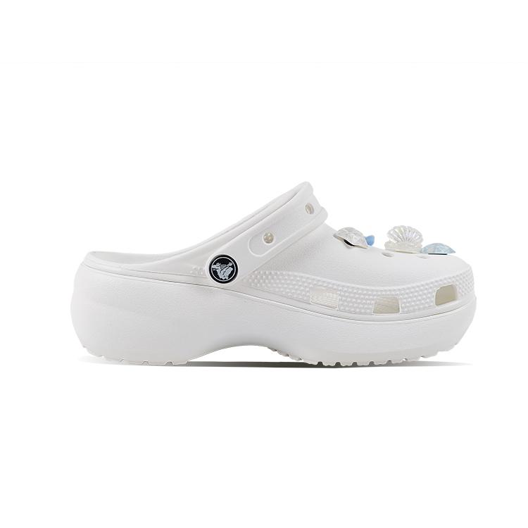 Crocs Classic Platform Clog EVA Starfish Hand-Painted Small Fresh Cute Versatile Niche Campus Style Hole Shoes Unisex White