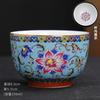 Handmade Enameled Master's Cup Cloisonné with Ten Thousand Flowers Pattern Jian Zhan Style Ceramic Tea Cup