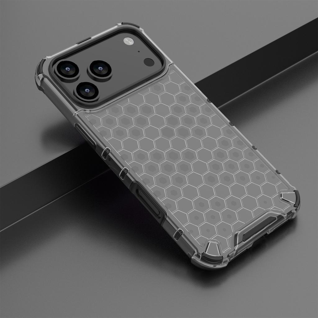 For iPhone 17 Pro Max Case Honeycomb Shape Shockproof PC+TPU Phone Cover