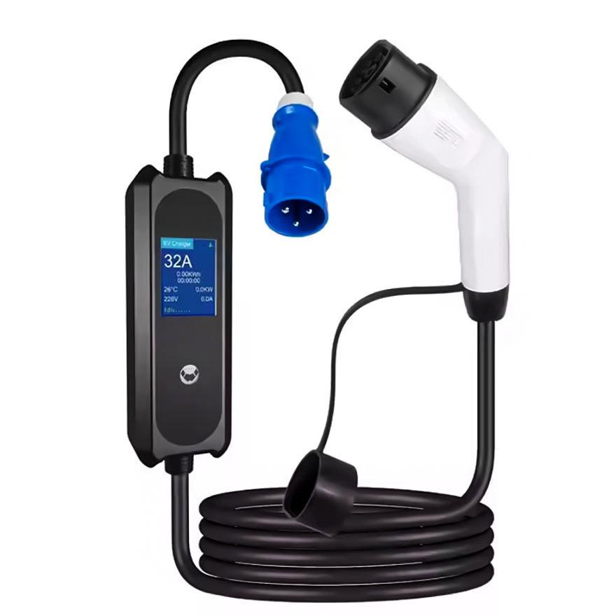 Tesla Portable EV Charging Gun with Large Display & Multi-Gear Current Switching