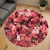 1pc Floral Pattern Round Chair Mat Area Rug - Non-Slip, Floor Mat for Office, Bedroom, and Indoor Decor C1125008