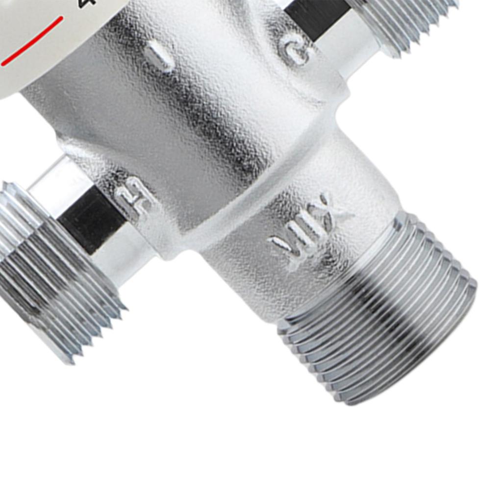 Brass Pipe Thermostatic Mixing Valve Shower Faucet Water Heating Thermostat Tap