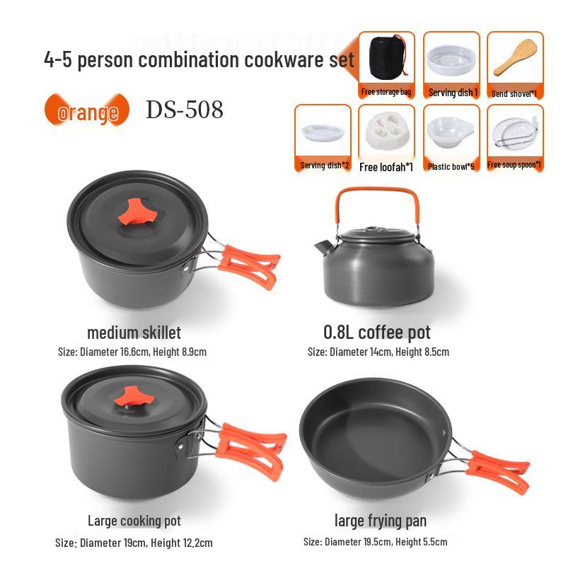 Multifunctional Camping Cookware Set for 4-5 People