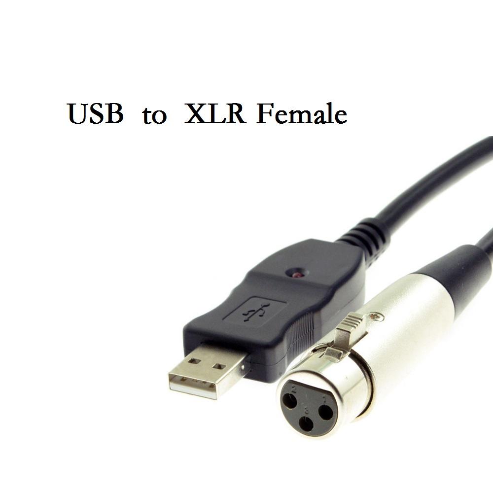 3M XLR Female To USB Audio Cable Microphone To USB Interface Converter Cable New