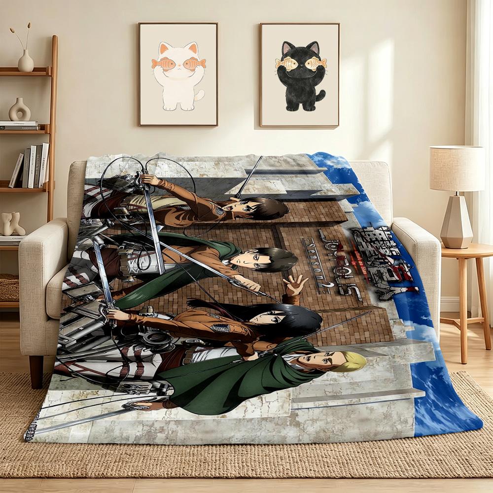 Attack Titan Flannel Blanket Throw Blanket Soft Warm Sofa Bed Camping home Decor Unique Christmas Gift C92617