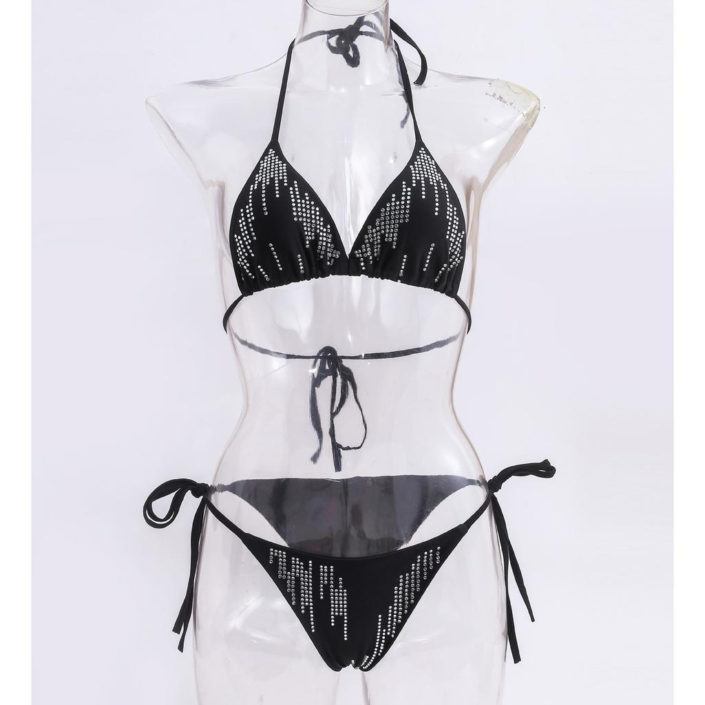 Two Piece Bikini Set with Triangle Top and Adjustable Side Tie Bottoms for Women Swimwear Beachwear Summer Outfit