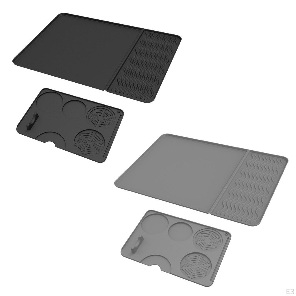 Silicone Coffee Mats with Tamper Pad Bar Accessories Dish Mat for Cafe Kitchen Countertop