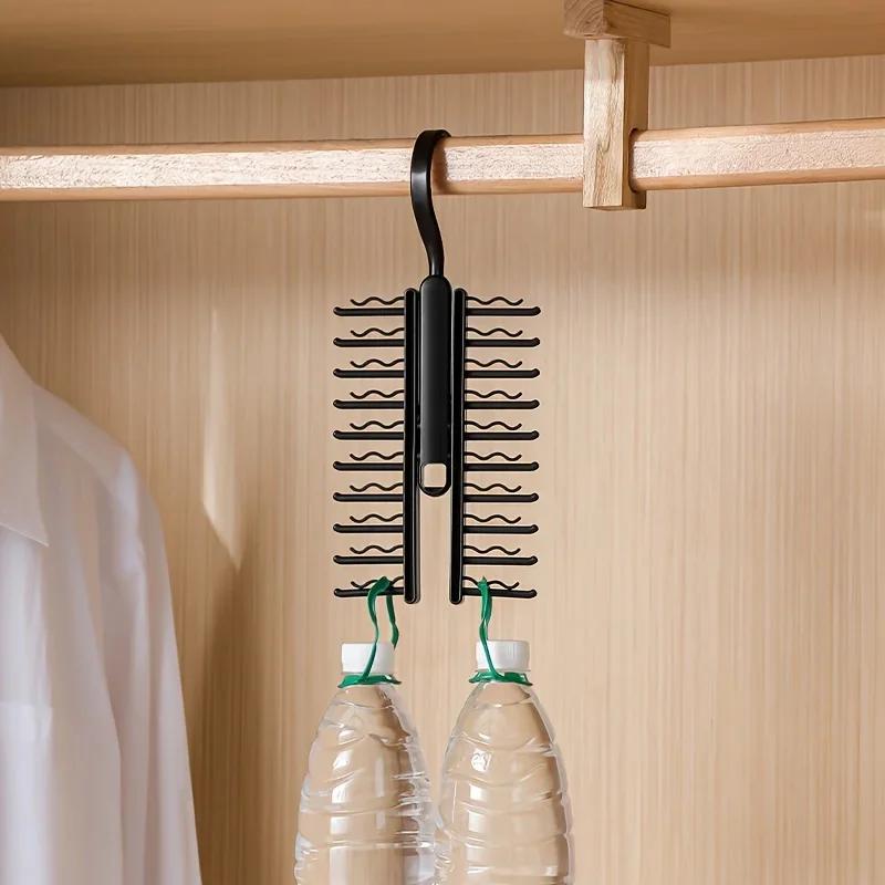 1PC Tie Rack Holder,Rotate To Open/Close Tie and Belt Hanger with Non-Slip Clips,360 Degree Swivel Space Saving Organizer