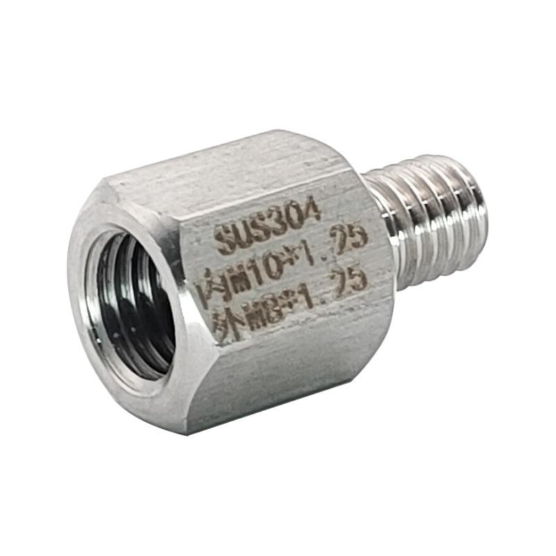 

Stainless Steel 304 Metric Reducing Threaded Adapter: Female M10x1.25 to Male M8x1.25