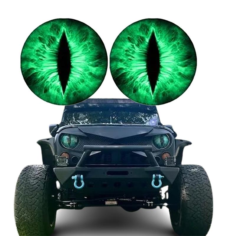 2Pcs Beast Eyes Headlight Decals Round Beastly Eyes Look Stickers Beak Front Motorcycle Stickers Car Window Bumper Decor Sticker