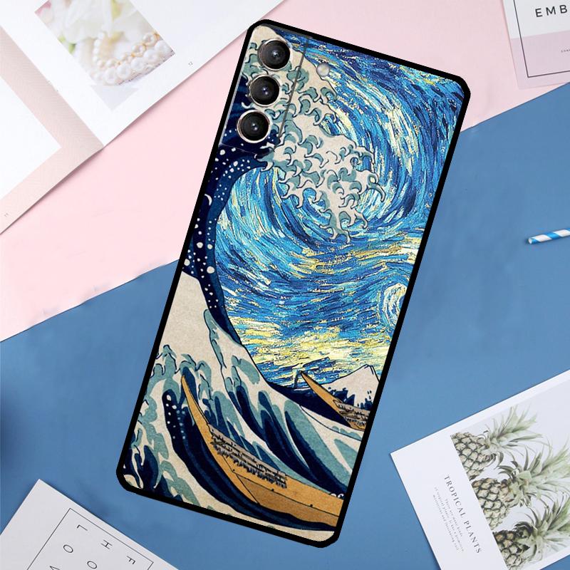 Paintings Starry Night Van Gogh Case For Samsung Galaxy S25 Ultra S21 S22 S23 S24 Ultra S9 S10 Plus S20 FE S25 FE Back Cover