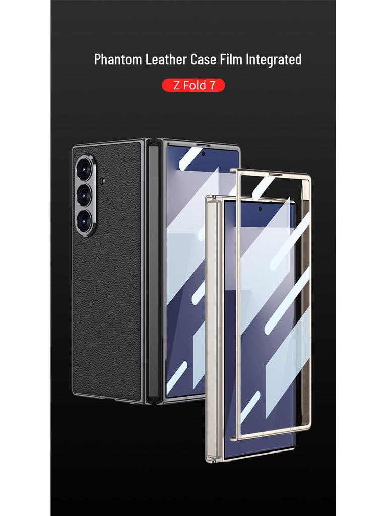 Solid Color Electroplated Leather Case for Samsung Z Fold7