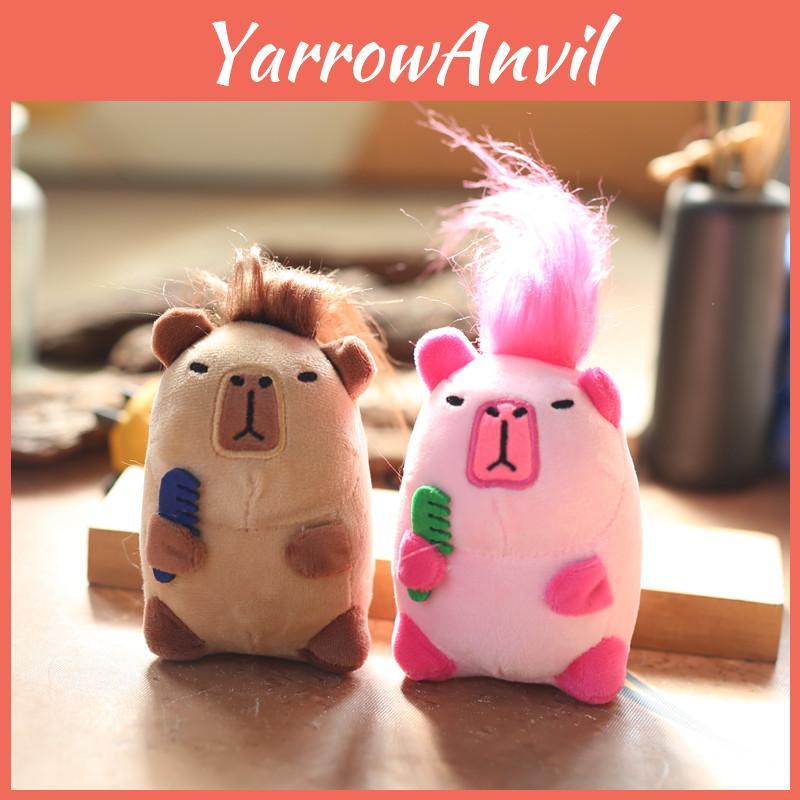 Adorable Plush Capybara Keychain Cute Fluffy Stuffed Animal For Bags And Keys