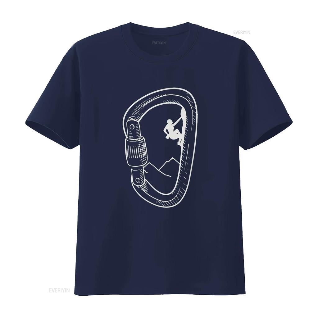 Rock Climbing T Shirt Carabiner Mountain Climber vintage Washed Slightly Unisex graphic Top For Everyday Wear Stretched