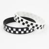 Schwarz-Weiß Kariertes Rennsport-Armband - Vans-Stil Knoten Fahnenhalter Design