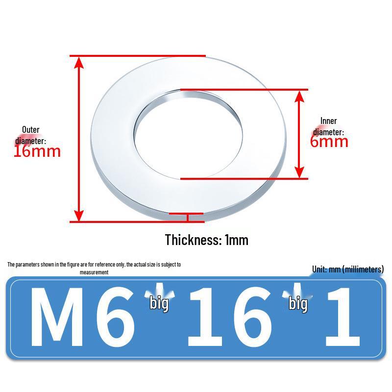 Extra Large Galvanized Metal Flat Washer (Sizes M1.6-M14)