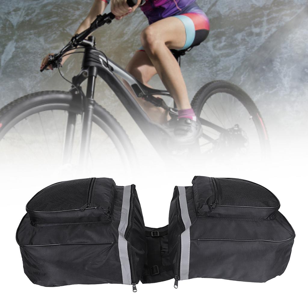 25L Bike Rear Seat Bag Waterproof Double Side Pannier Bag Large Capacity Luggage Bag With Reflect Strip For Mountain Road Bike