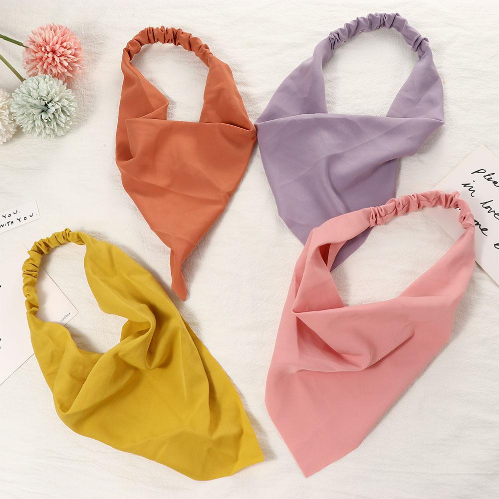 Cute Headbands Candy Color Women Hair Accessories Bandana Headwrap Triangle Hair Scarf Turban