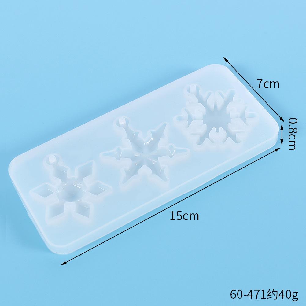 2pcs/Set Snowflake With Hole Silicone Molds Pendant Epoxy Resin Mold Christmas Tree Hanging Decoration DIY Jewelry Making