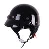Bright Black Summer Motorcycle Half Helmet 3C Certified Retro Style Protection for Bikers