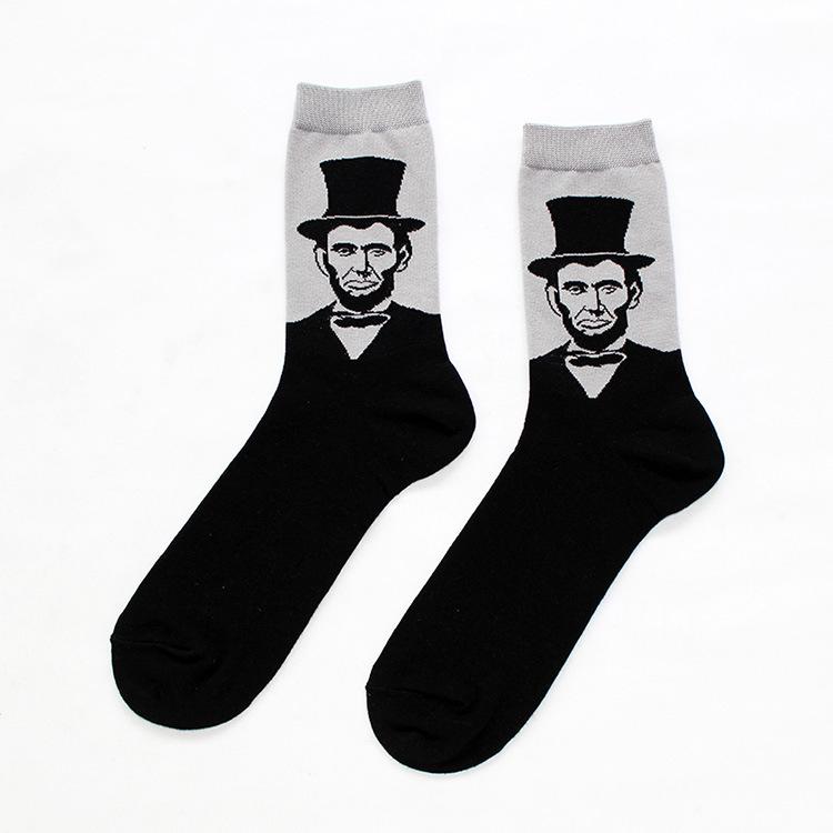 Chaussettes Femmes Drôles Mignonnes Dessin Animé Fruits Avocat Œuf Peinture à l'Huile Van Gogh Rayures Heureux Japonais Harajuku Chaussettes de Skateboard