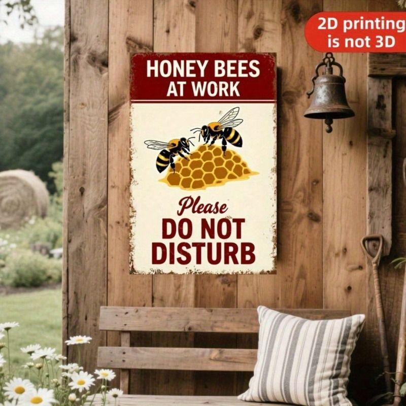 Vintage Bee Hive Metal Sign Wall Decor Farm Garden Poster