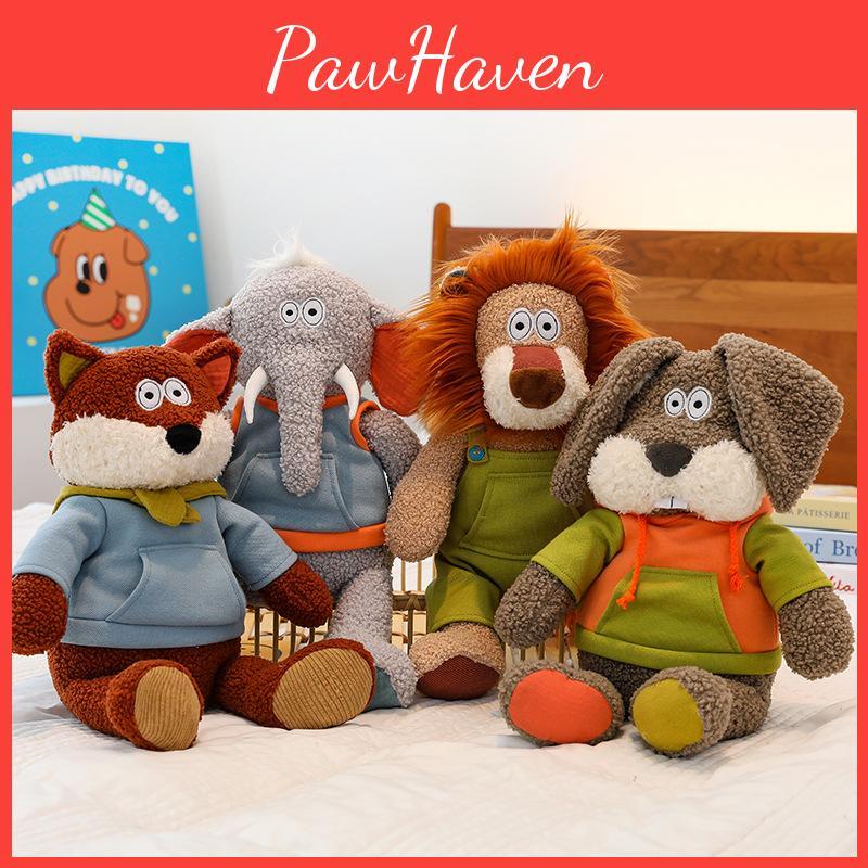 Cute Cartoon Lion Elephant Rabbit Fox Plush Toy Dolls Children Gifts Birthday