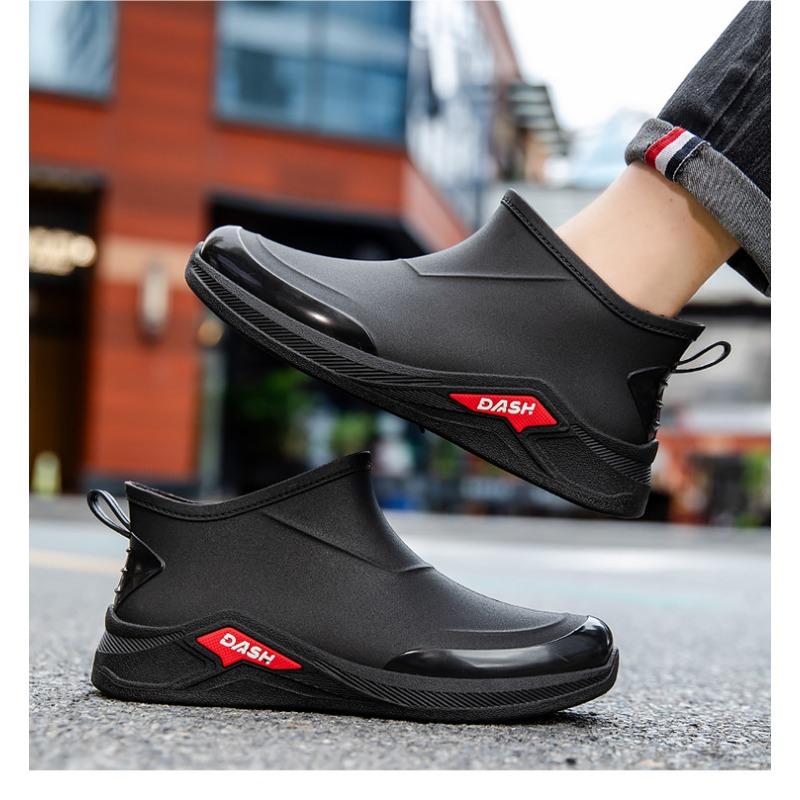Rain Boots, Men's Shoes, Rainproof and Waterproof Shoes, Short Mid Length Rain Boots, Water Boots, Work Rubber Shoes