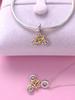 Copper Metal Plated Authentic Original Charm Bead Components Pink Bicycle Bead Components Compatible With Bracelet High Quality Fine Jewelry Women's