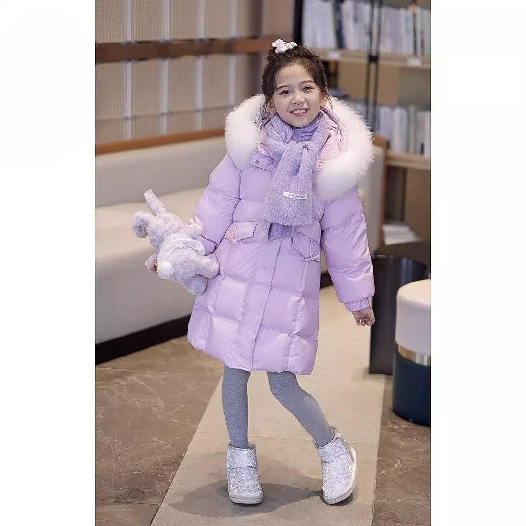 

Модная хлопковая одежда для девочек, детская пуховая хлопковая одежда, зимние хлопковые куртки 170cm фиолетовый