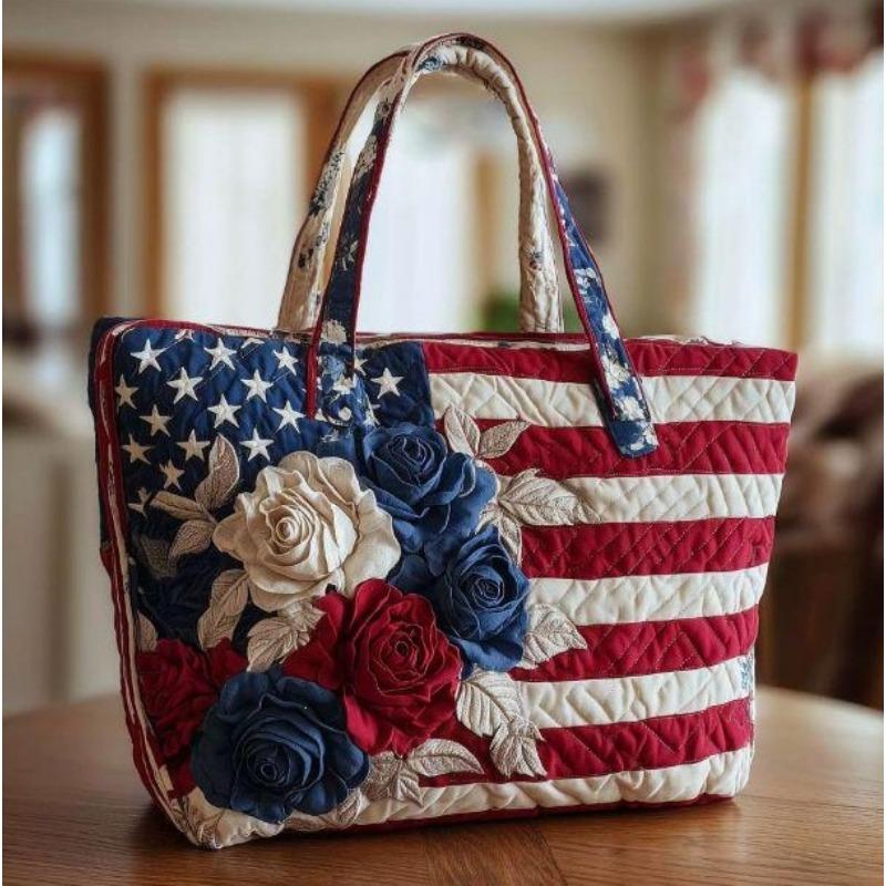 Handbag New Fashion Quilted Digital Printing Tote Bag Commuter Casual Cotton Bag Autumn and Winter Bag Multi-function Bag