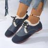 Fashion Women Casual Flats Shoes Lightweight Plush Cotton Warm Loafers Winter 2024 New Trend Lace Up Running Sneakers Zapatos De Mujer