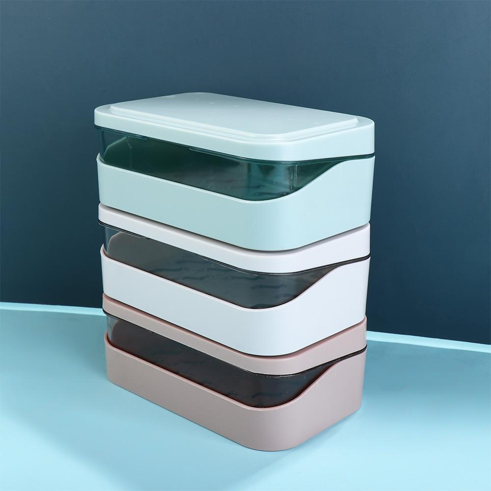 Portable 1Pcs Sponge Plate Drain Double Layer Sealing Soap Container Soap Case Soap Dish Soap Box
