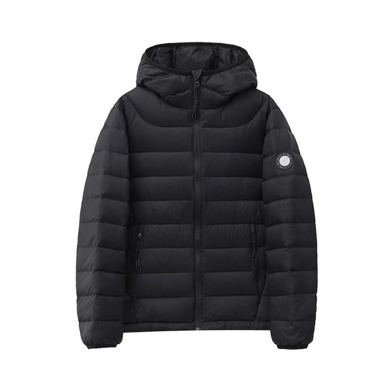 Womens Short Hooded Down Jacket 90% White Duck Lightweight Winter Coat Students Unisex
