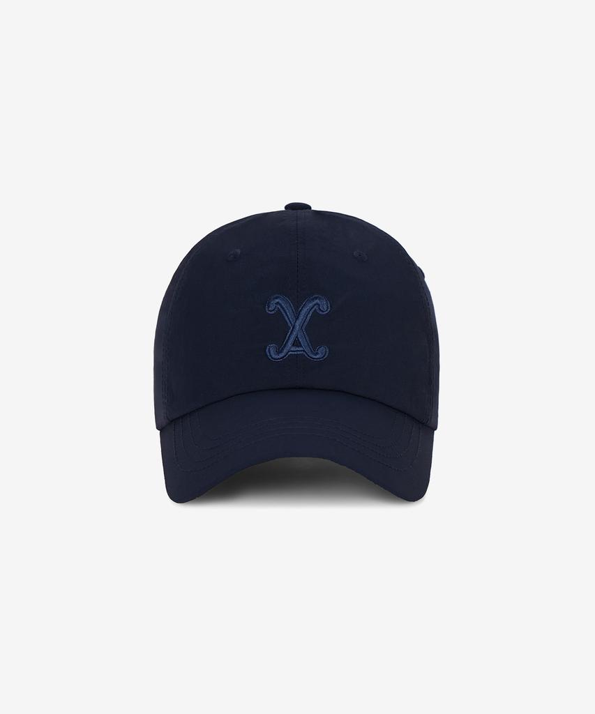 Bajal Va Curved Logo Nylon Ball Cap Navy
