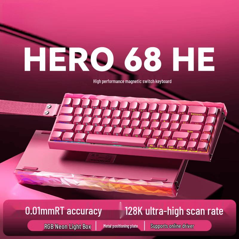 AULA HERO 68HE Kabelová herní klávesnice se 68 klávesami a magnetickými spínači - 1 kus