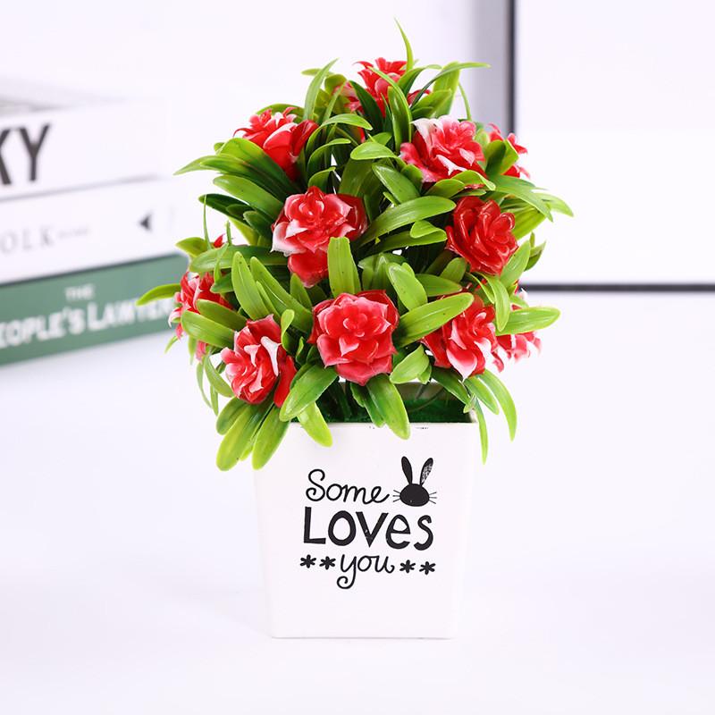 Artificial Rose Flower Letter Flower Pot Potted Plant For Living Office Room