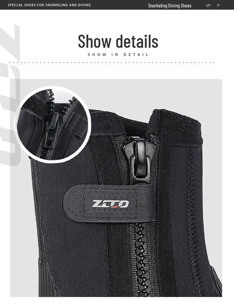 ZCCO 5mm Thickened Non-slip High-top Diving Boots for Snorkeling, Beach, and Fishing