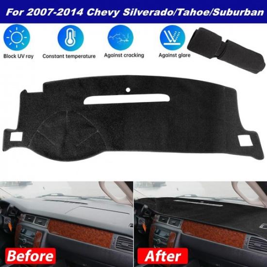 Anit UV Dashboard Pad Dash Cover Mat Fits 2007-2013 Chevy Silverado 1500 2500