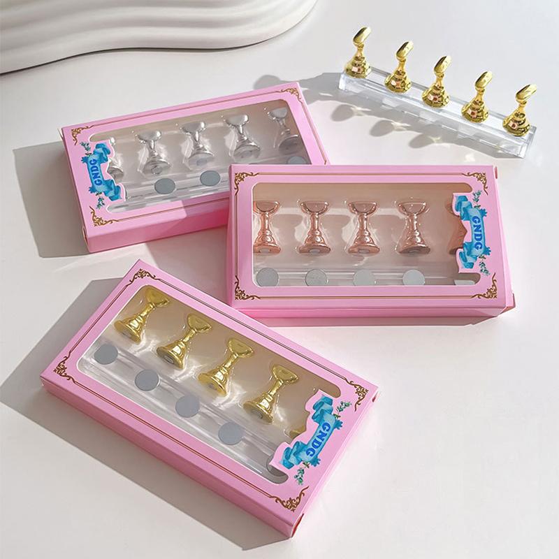 5/10 Pcs Magnetic Nail Stand For Press On Nails Display Fake Nail Nail Tips Practice Holder Beginner Diy