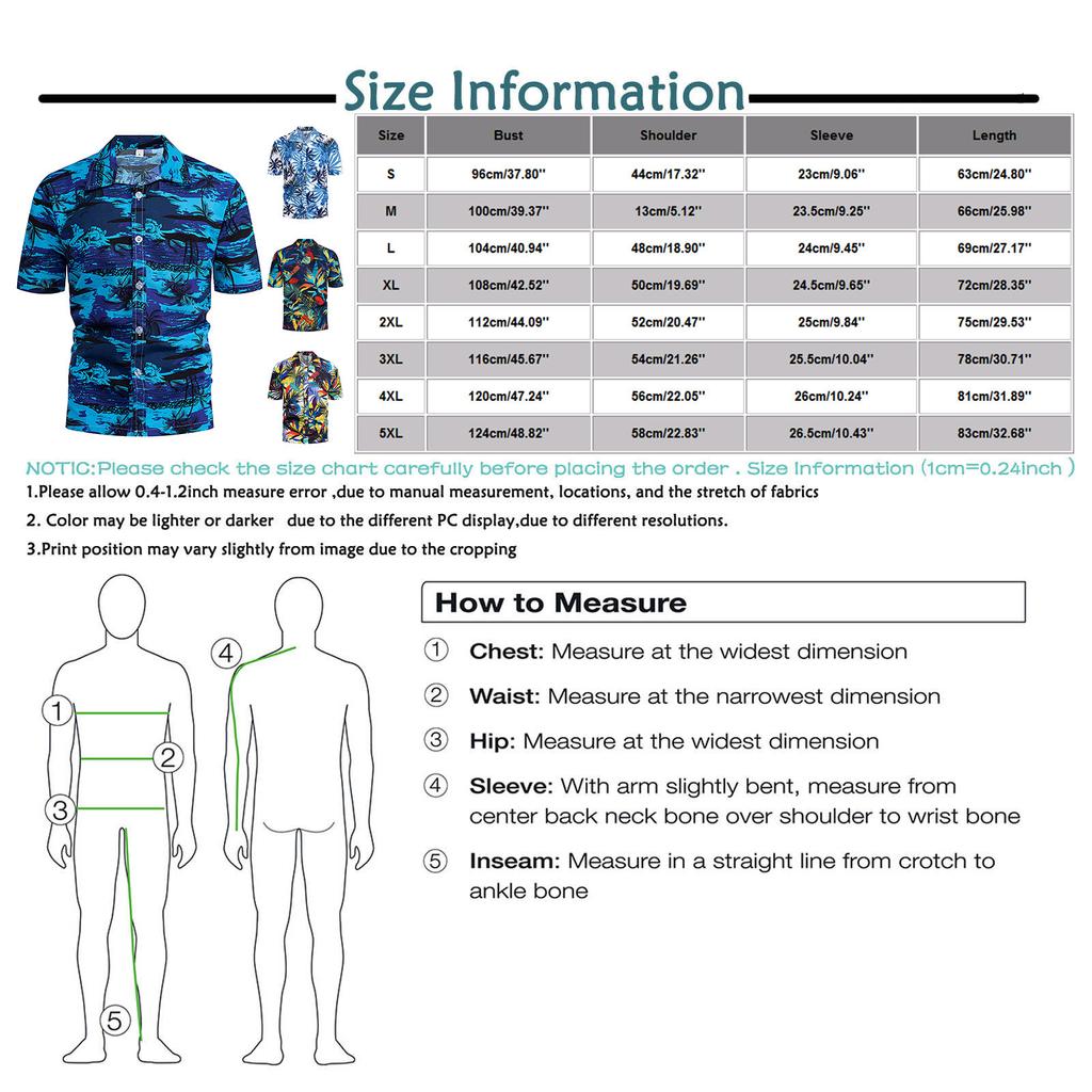 Mens Floral Hawaiian Shirts Short Sleeve Button Down Beach Shirts