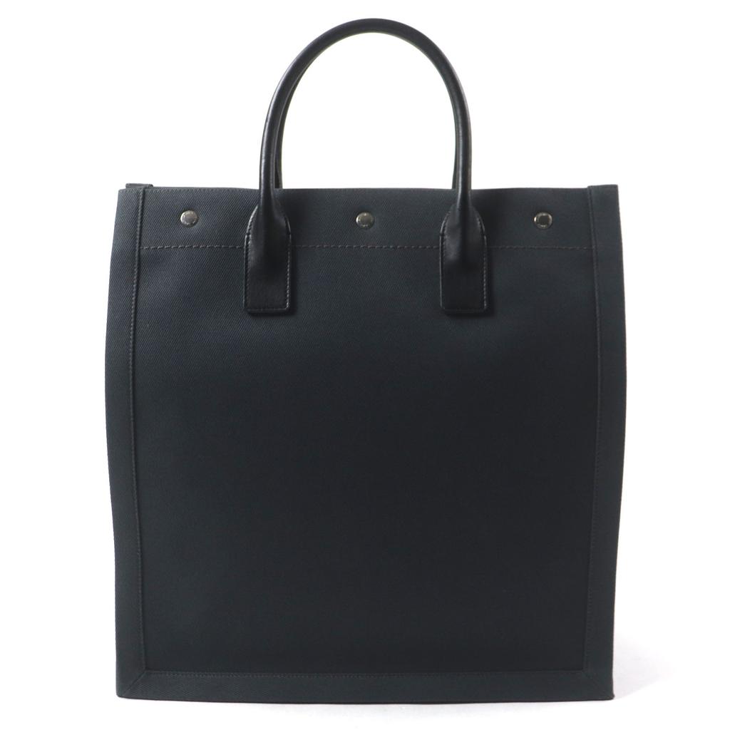 SAINT LAURENT PARIS Tote Bag Rive Gauche N/S dark gray black canvas 632539 Used