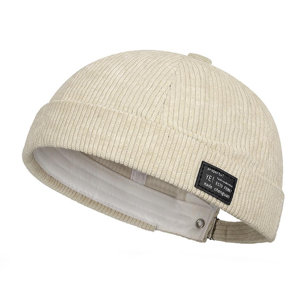 Casquettes Vintage sans Bord en Velours Côtelé pour Hommes Femmes Réglables Casquette de Propriétaire Docker Streetwear Casquette Dôme Hip Hop Bonnet Rétro