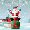 6FT Christmas Inflatable Santa Claus with LED Lights - Outdoor/Indoor Yard Decoration (with Gift Box Design)