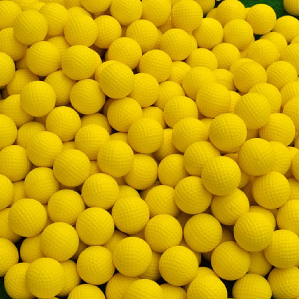 42,6 mm Golfball PU Weicher Monolayer Golf Trainingsball für Indoor-Übung Zubehör Gelb 20 Stück