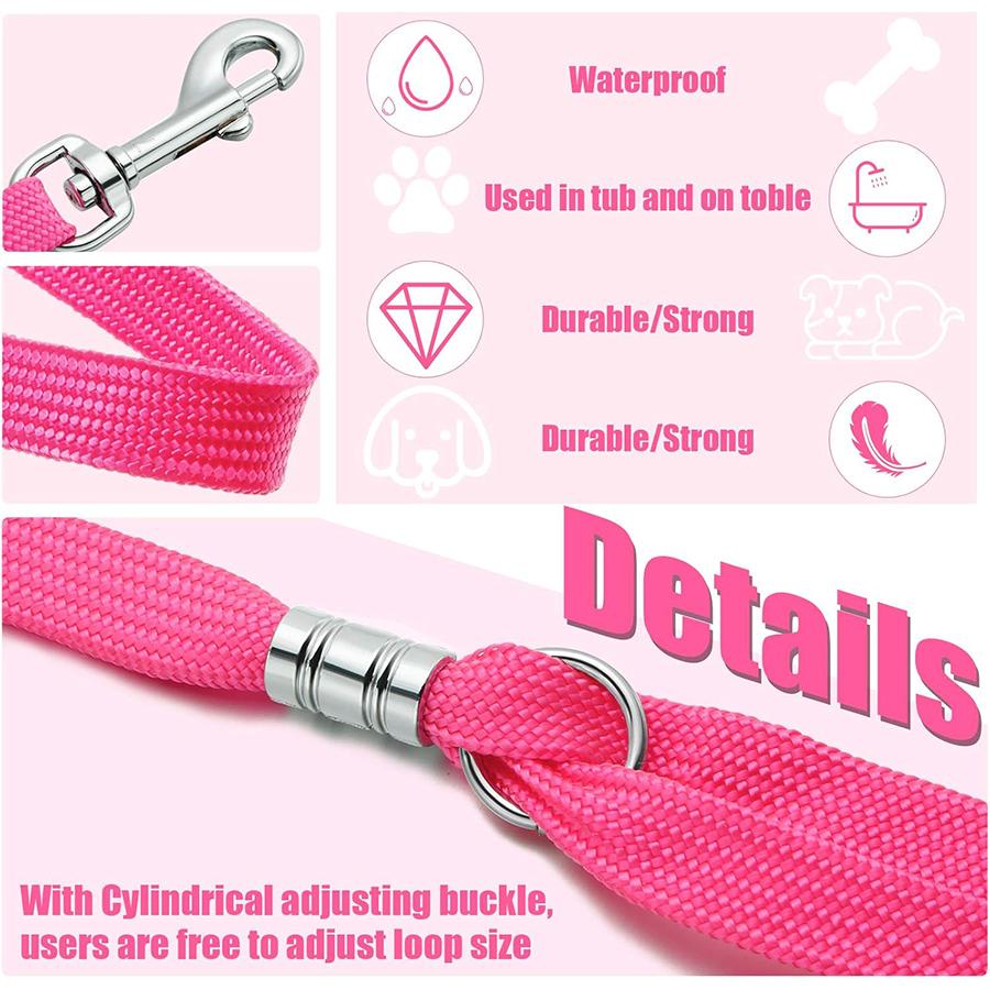 9 Pieces Pet Grooming Loops Nylon Restraint Noose Adjustable Fixed Dog Cat Safety Rope for Pet Grooming Table Bathtub