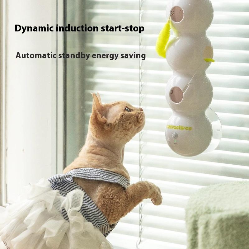 Intelligent Interactive Cat toy,Mobile Activation Wake-up, Earthworm Pole, Toy with Tail, Automatic Popping hole,Interactive